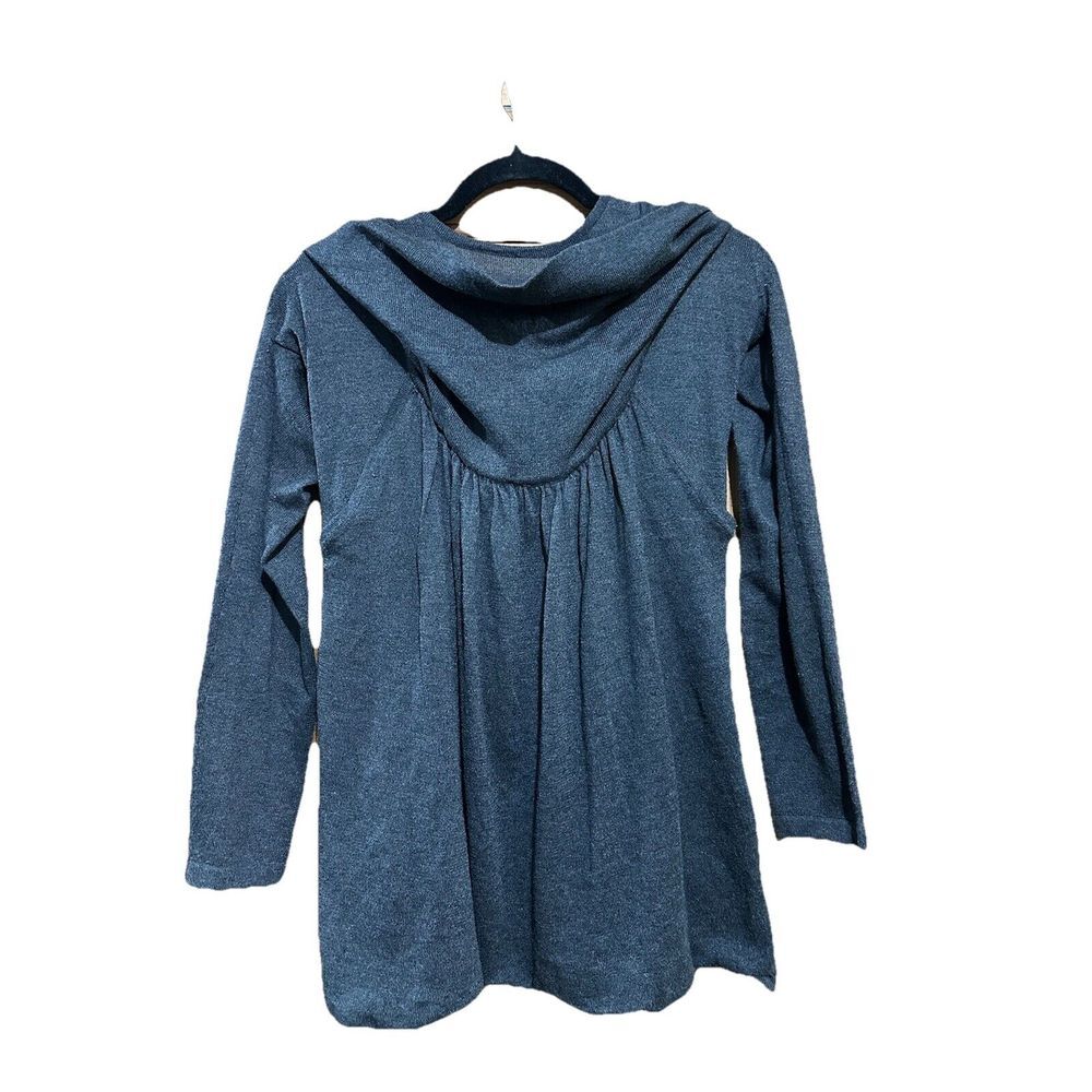 Kerisma Cashmere Blend Sweater Women's Blue Cowl Neck‎  Steel Size Small EUC